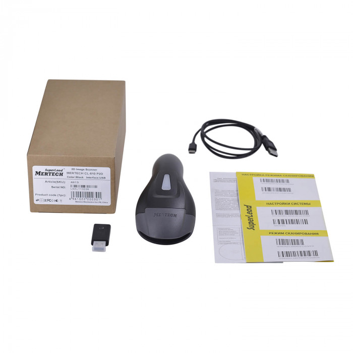 Беспроводной сканер штрих-кода MERTECH CL-610 BLE Dongle P2D USB Black в Ижевске